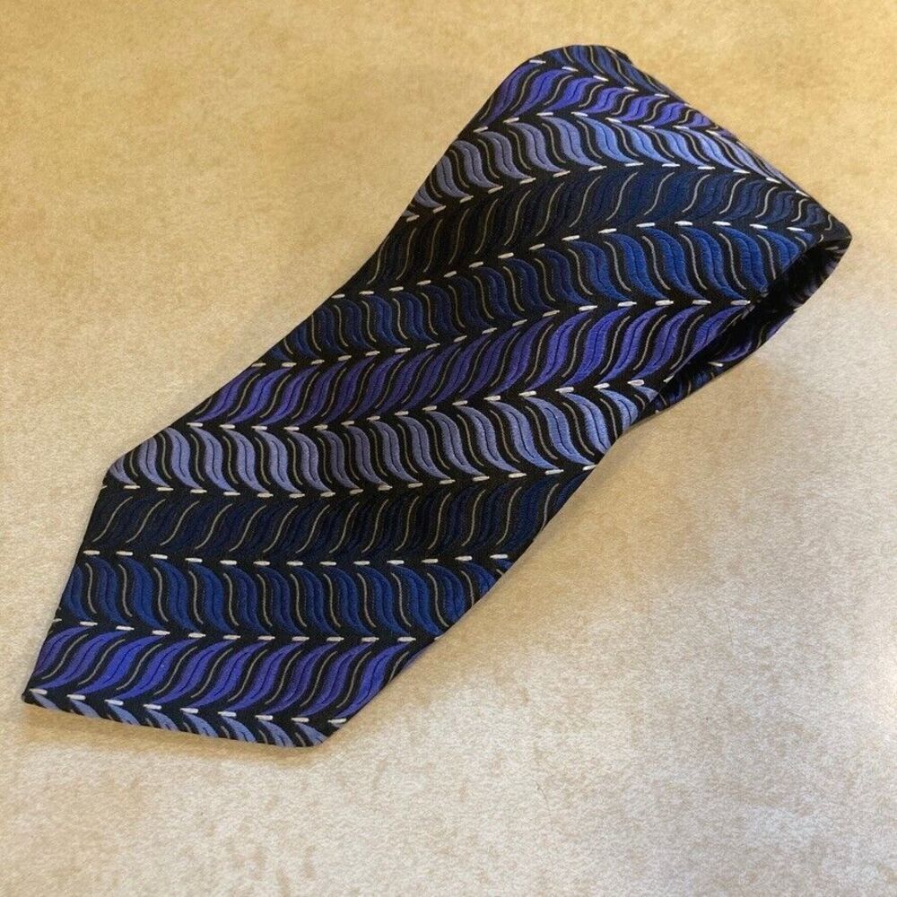 J.Z. Richards Silk Tie Blue 58x3.75 Professional Academia Corporate Handmade USA
